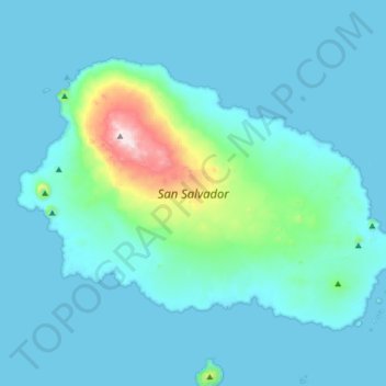 Mapa topográfico Isla Santiago, altitud, relieve