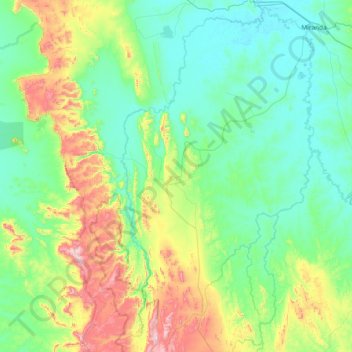 Mapa topográfico Bodoquena, altitud, relieve