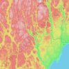 Mapa topográfico Rivière Pentecôte, altitud, relieve