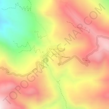 Mapa topográfico Pucara, altitud, relieve