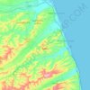 Mapa topográfico Fermo, altitud, relieve
