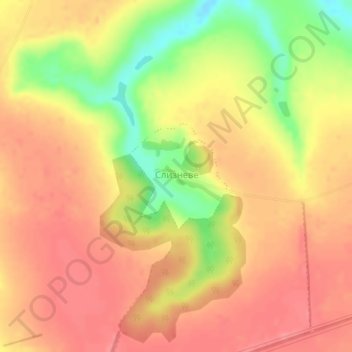 Mapa topográfico Слизнево, altitud, relieve