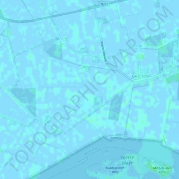 Mapa topográfico Geersdijk, altitud, relieve