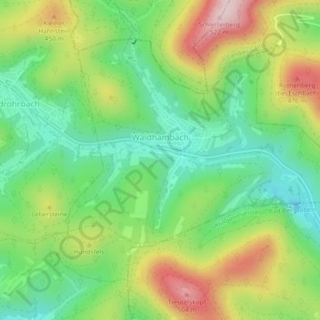 Mapa topográfico Waldhambach, altitud, relieve