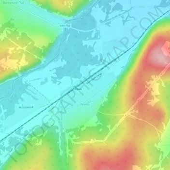Mapa topográfico Мана, altitud, relieve