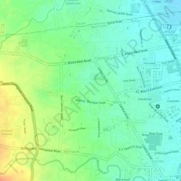 Mapa topográfico Motong, altitud, relieve