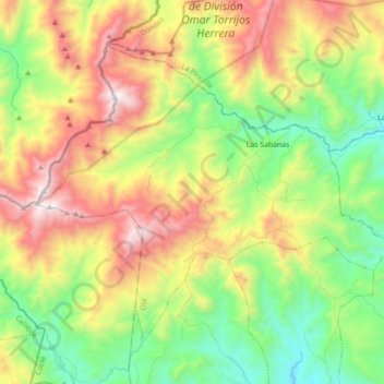 Mapa topográfico El Palmar, altitud, relieve