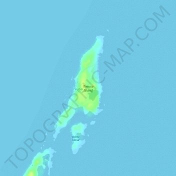 Mapa topográfico Tanusa Island, altitud, relieve