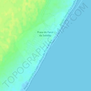 Mapa topográfico Farol da Solidão, altitud, relieve