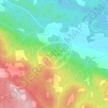 Mapa topográfico Dacre Heights, altitud, relieve