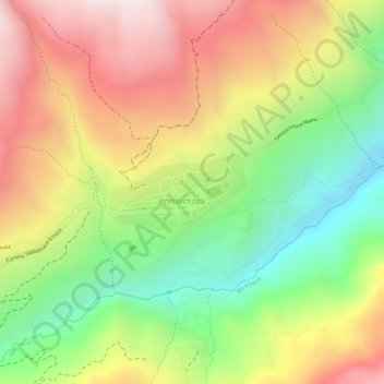 Mapa topográfico Ichoca, altitud, relieve