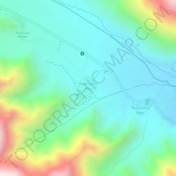 Mapa topográfico Huaricana Alta, altitud, relieve