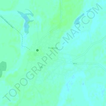 Mapa topográfico Rivadavia, altitud, relieve