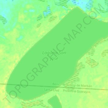 Mapa topográfico Laguna San Jose, altitud, relieve