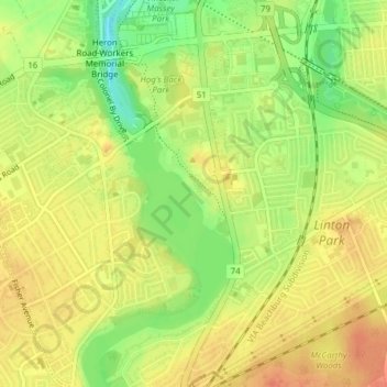 Mapa topográfico Mooney's Bay Beach, altitud, relieve