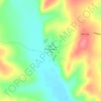 Mapa topográfico Ильичёвка, altitud, relieve