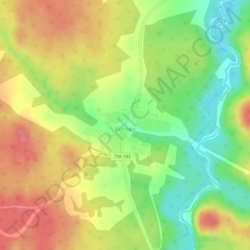 Mapa topográfico Котово, altitud, relieve