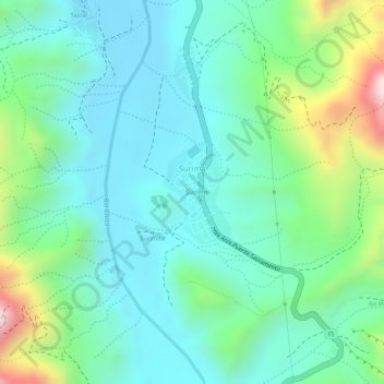Mapa topográfico Surima, altitud, relieve