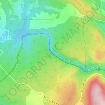Mapa topográfico Le Verdon, altitud, relieve