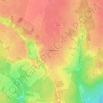 Mapa topográfico Болотниково, altitud, relieve