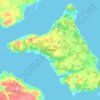 Mapa topográfico Isla Caucahué, altitud, relieve
