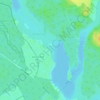 Mapa topográfico Dahme, altitud, relieve
