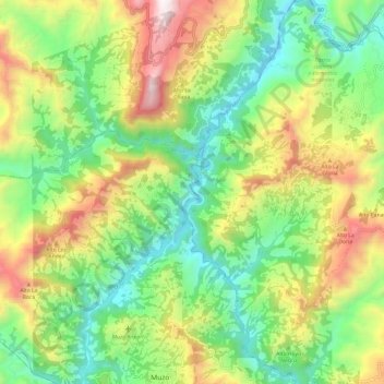 Mapa topográfico Minero, altitud, relieve