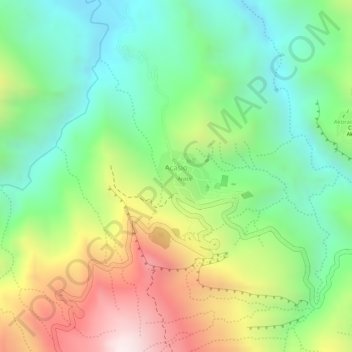 Mapa topográfico Acasio, altitud, relieve