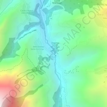 Mapa topográfico Yolosa, altitud, relieve