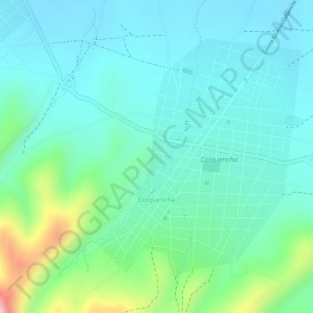 Mapa topográfico Colquencha, altitud, relieve
