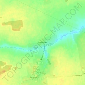 Mapa topográfico Хоробрицы, altitud, relieve