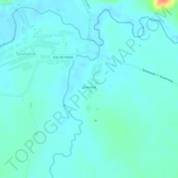 Mapa topográfico Донской, altitud, relieve