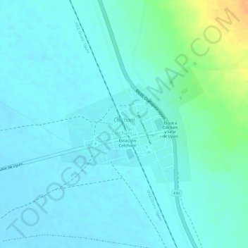 Mapa topográfico Colchani, altitud, relieve
