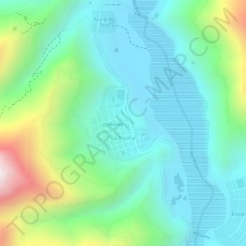 Mapa topográfico La Asunta, altitud, relieve