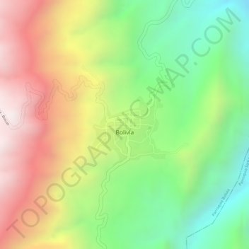 Mapa topográfico Bolivia, altitud, relieve