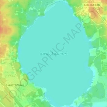 Mapa topográfico озеро Балтым, altitud, relieve