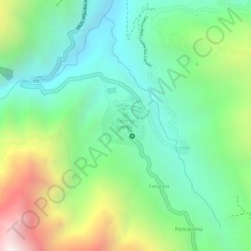 Mapa topográfico Licoma, altitud, relieve