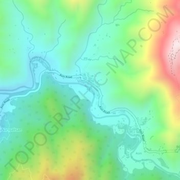 Mapa topográfico Aringay River, altitud, relieve