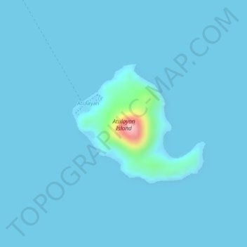 Mapa topográfico Atulayan Island, altitud, relieve