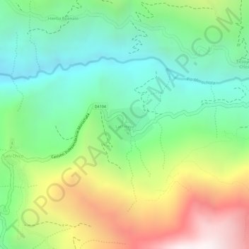 Mapa topográfico Lachiraya, altitud, relieve