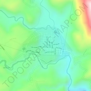 Mapa topográfico Colotlipa, altitud, relieve