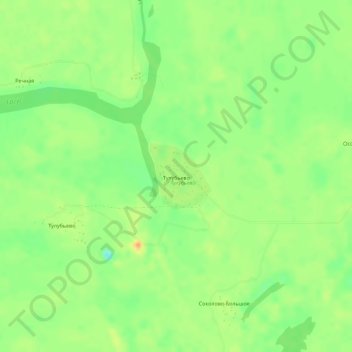 Mapa topográfico Тулубьево, altitud, relieve