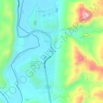 Mapa topográfico El Puente, altitud, relieve