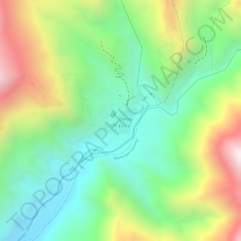 Mapa topográfico Chincha, altitud, relieve