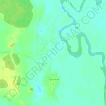 Mapa topográfico Каминское, altitud, relieve