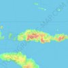 Mapa topográfico Isla de Flores, altitud, relieve