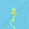 Mapa topográfico Kabupaten Kepulauan Talaud, altitud, relieve