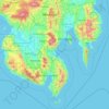 Mapa topográfico Región de Dávao, altitud, relieve