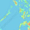 Mapa topográfico Palawan, altitud, relieve
