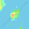 Mapa topográfico Isla Mercedes, altitud, relieve